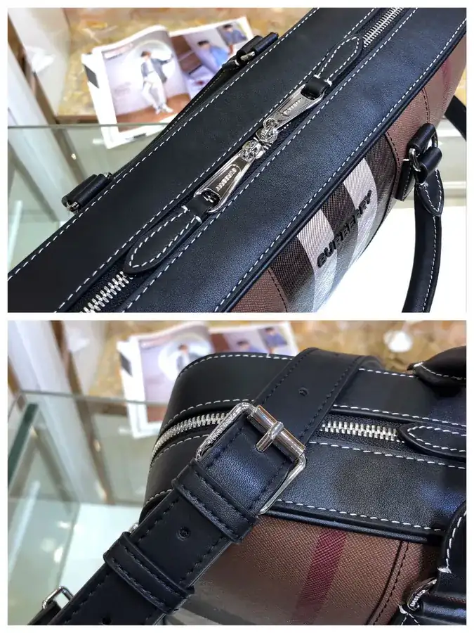 B Brand Brown Grained Briefcase