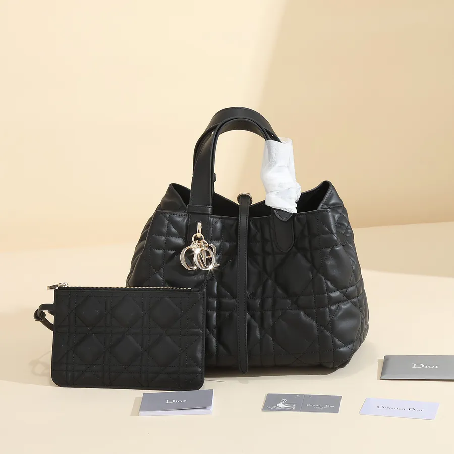 Toujours Handbag in Black Calfskin Medium Size