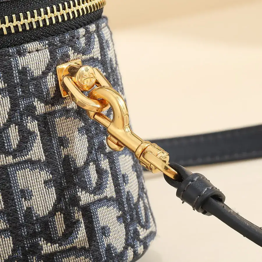 CD Signature Vanity Handbag Blue Oblique Print, Small Size