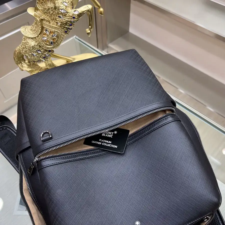 Montblanc International Double Shoulder Bag Premium Leather, Simple Logo, Elegant Design