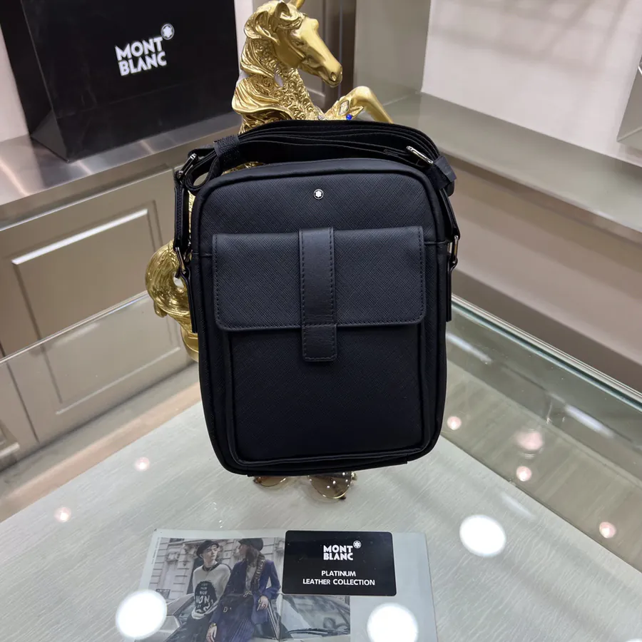 Montblanc International Bucket Bag Premium Leather, Minimalist Logo, Modern Style
