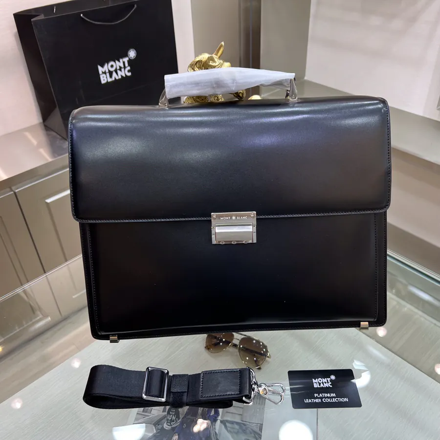Montblanc International Men's Briefcase Premium Cross Grain Calfskin