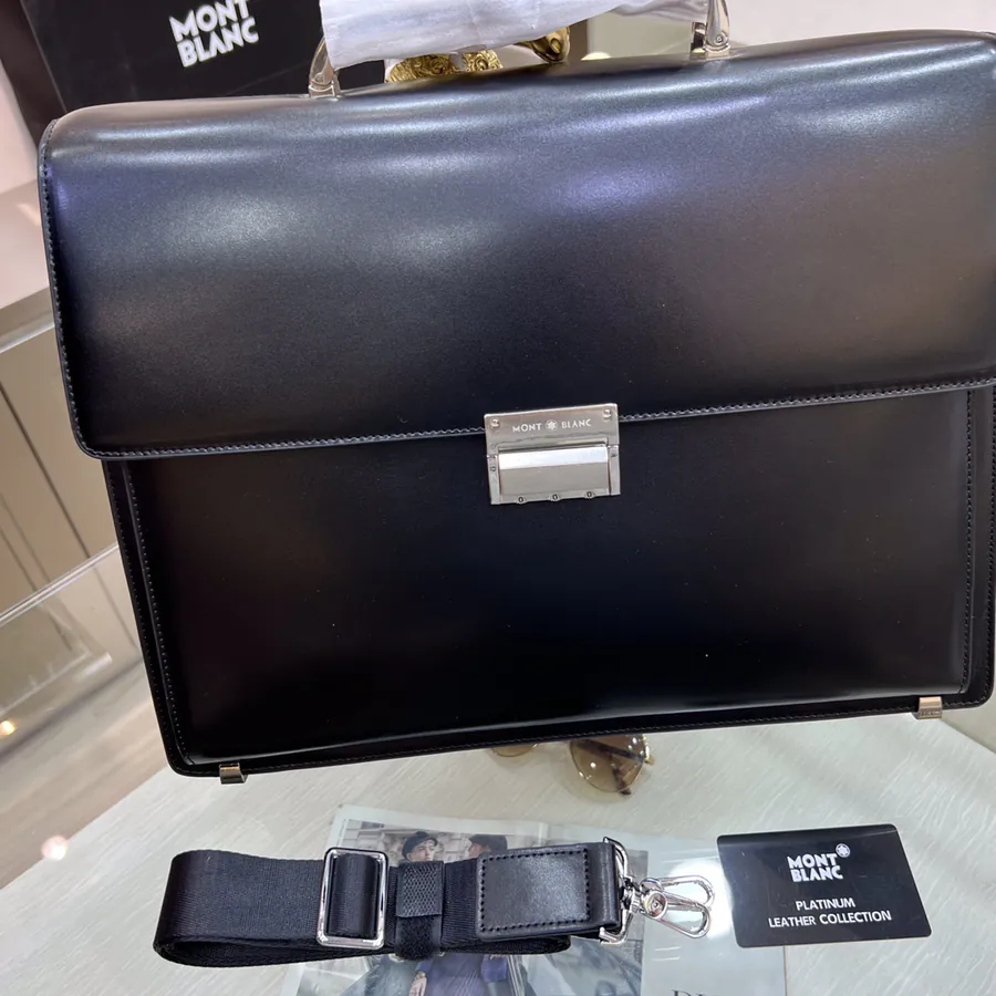 Montblanc International Men's Briefcase Premium Cross Grain Calfskin