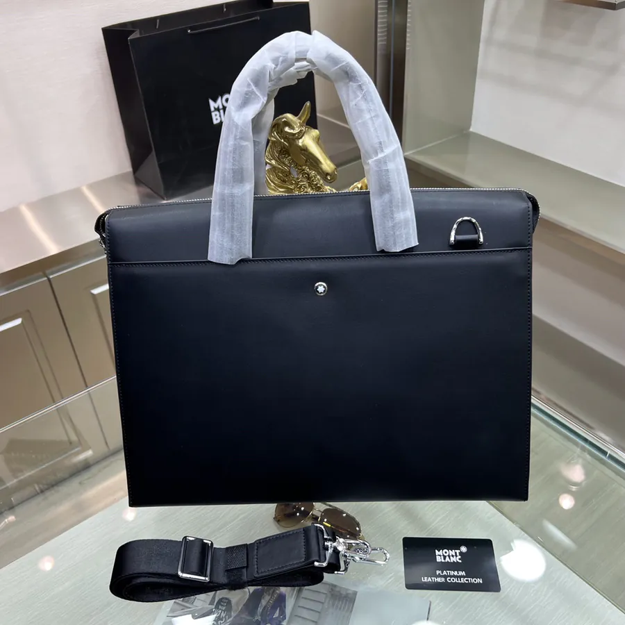Montblanc International Men's Briefcase Premium Leather, Business Style