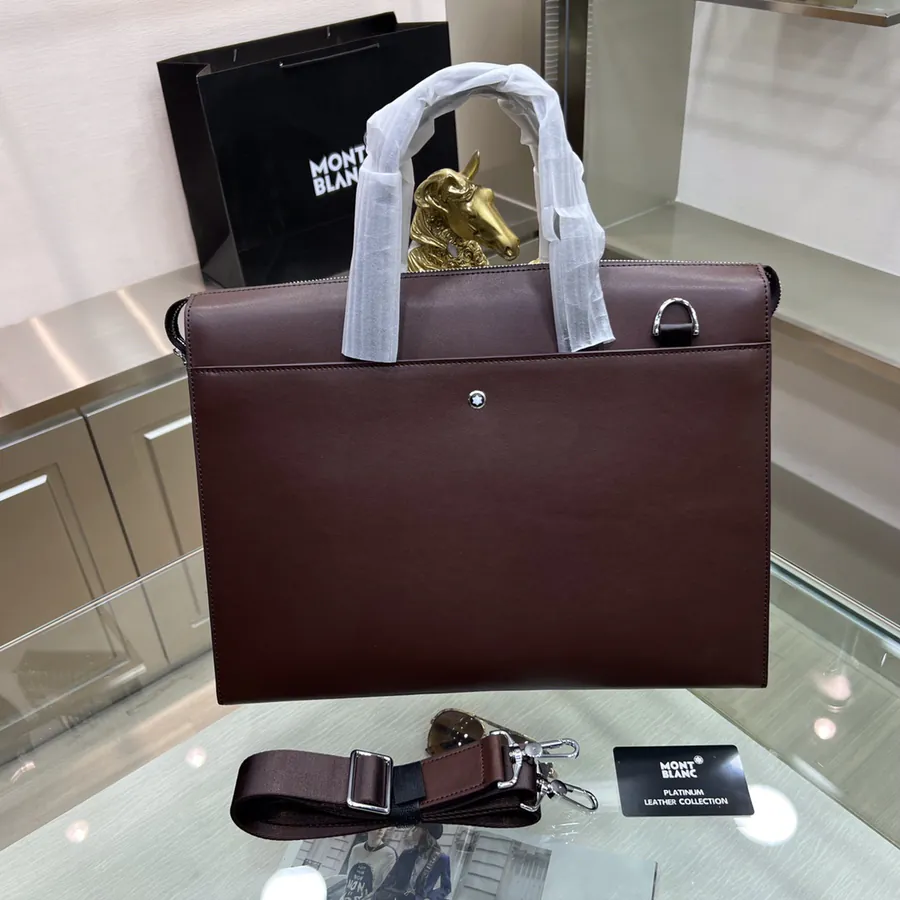 Montblanc International Men's Briefcase Premium Leather, Business Style
