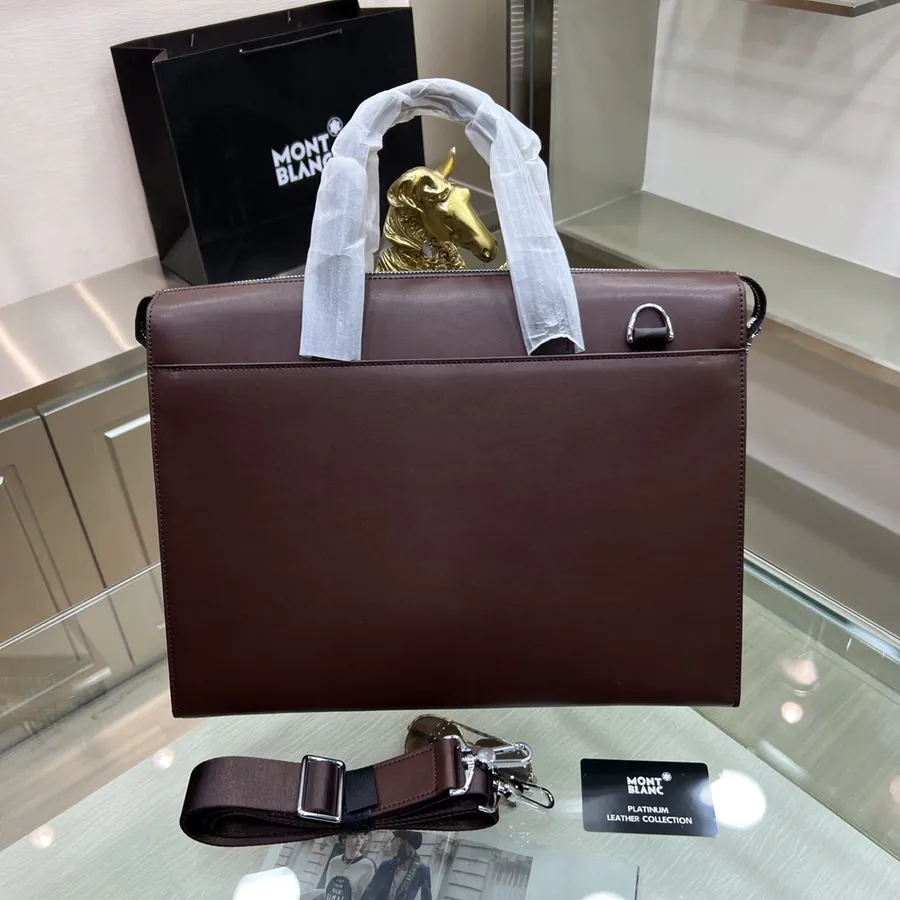 Montblanc International Men's Briefcase Premium Leather, Business Style