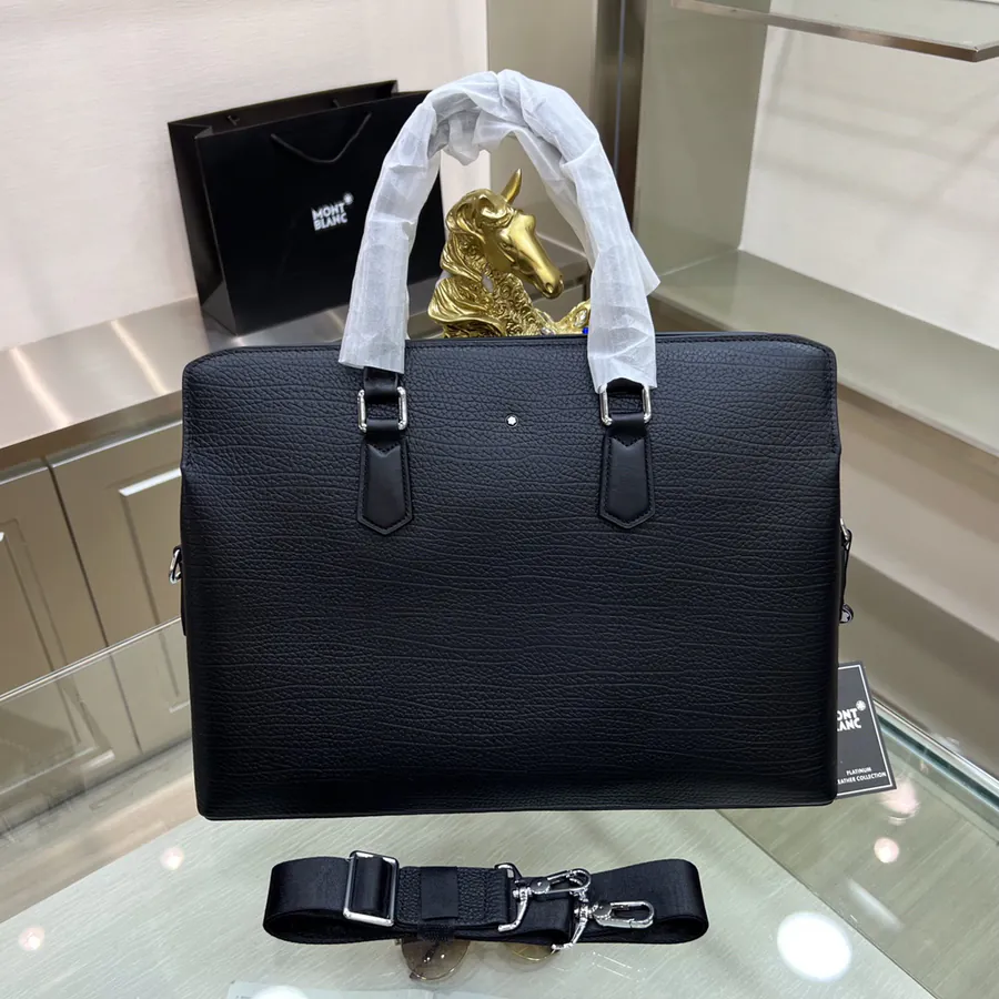 Montblanc International Men's Briefcase Premium Leather Business & Trendy