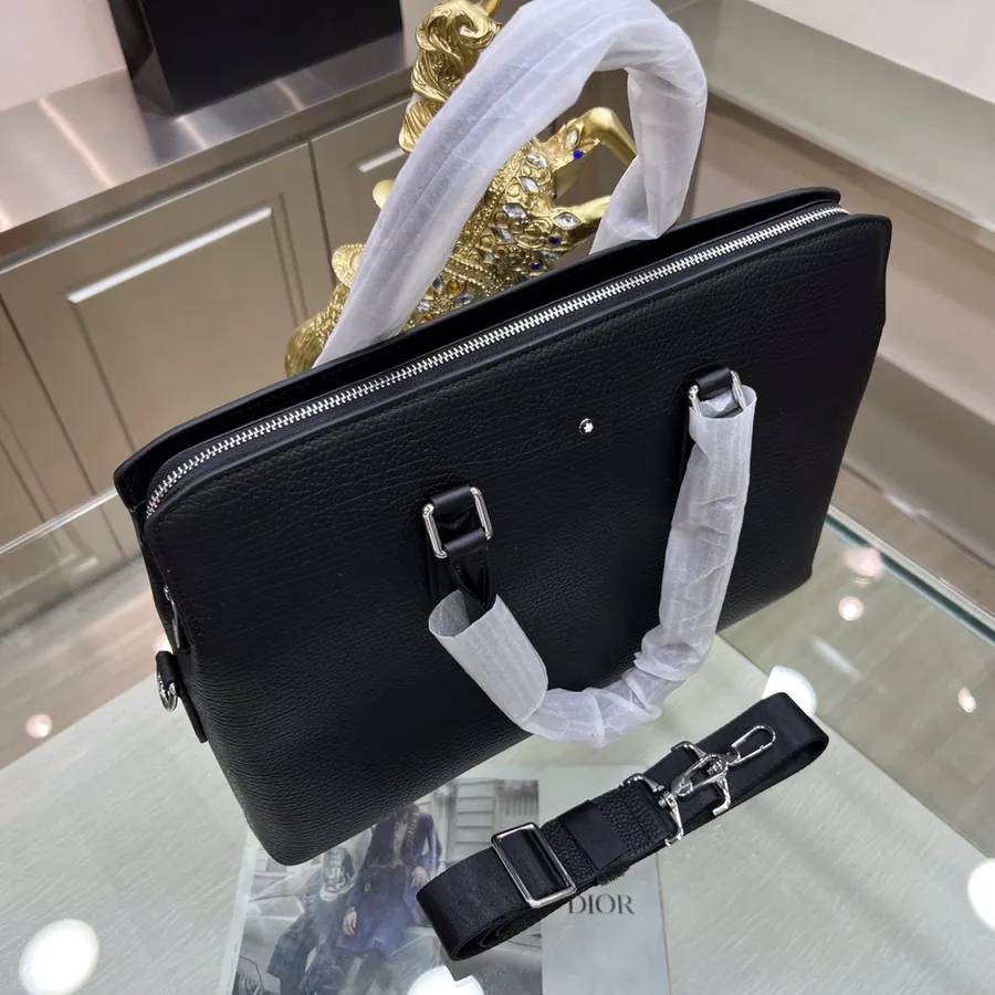 Montblanc International Men's Briefcase Premium Leather Business & Trendy