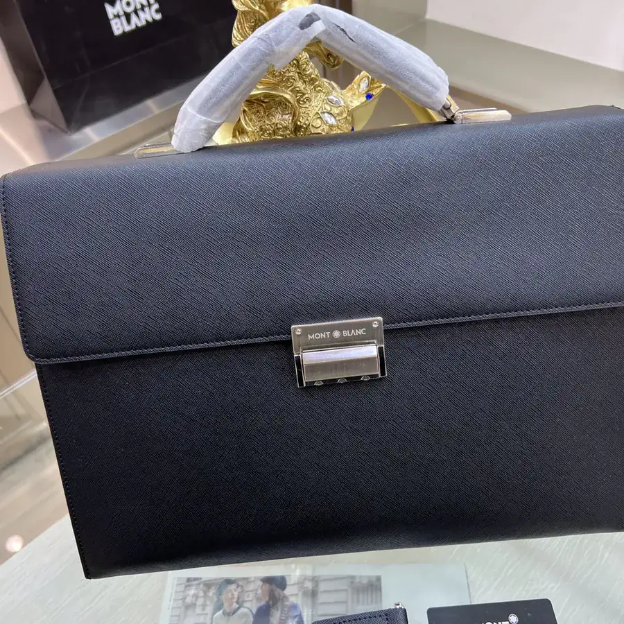 Montblanc International Men's Briefcase Premium Crosshatch Design