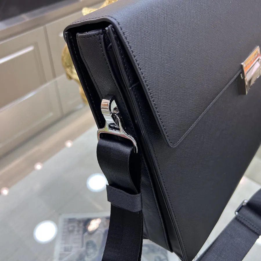 Montblanc International Men's Briefcase Premium Crosshatch Design