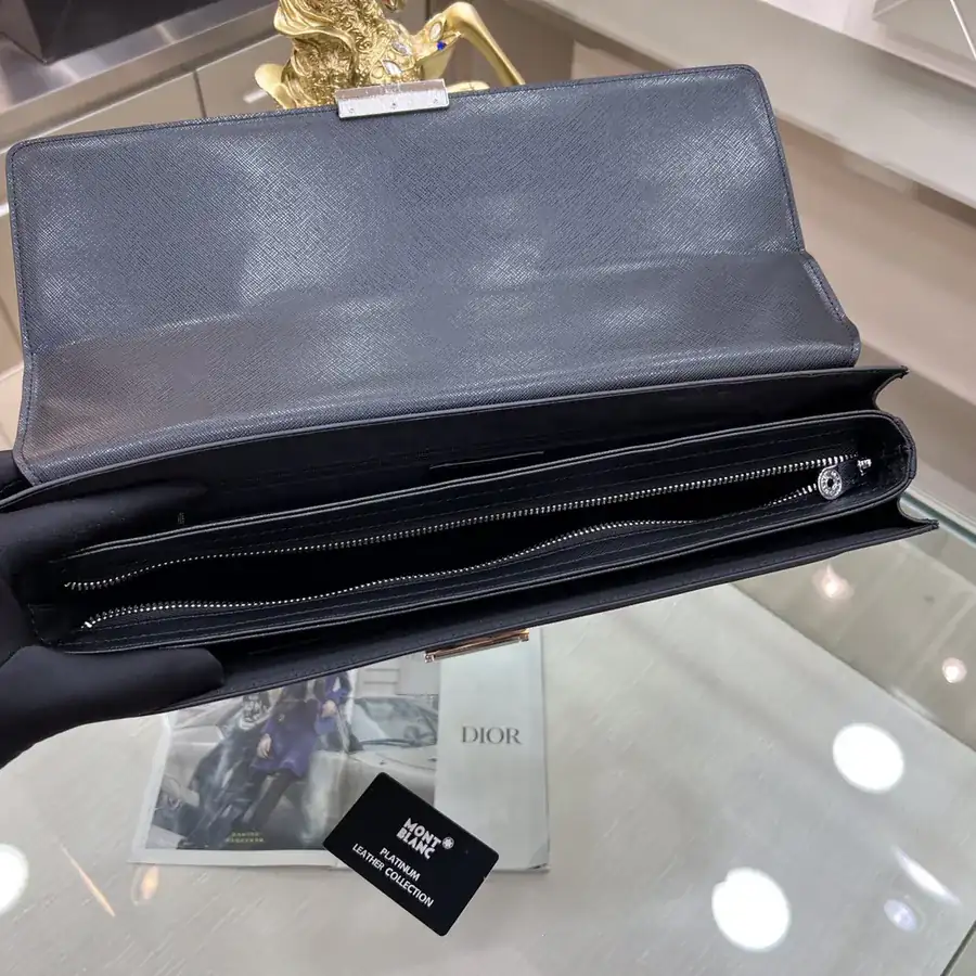 Montblanc International Men's Briefcase Premium Crosshatch Design