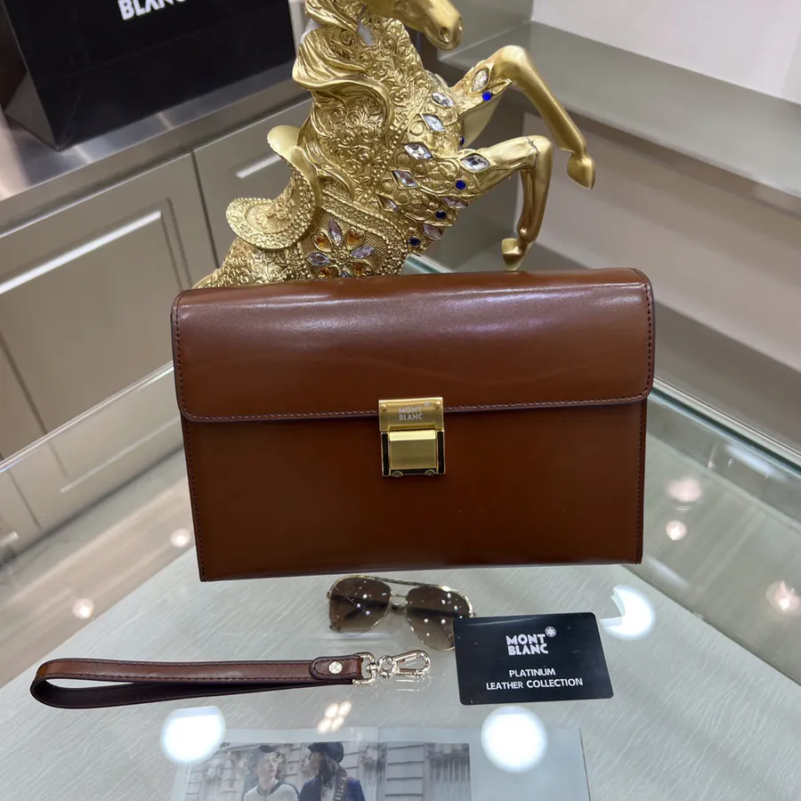 Montblanc International Men's Briefcase Premium Leather & Top Grade Hardware