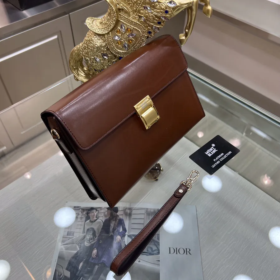 Montblanc International Men's Briefcase Premium Leather & Top Grade Hardware