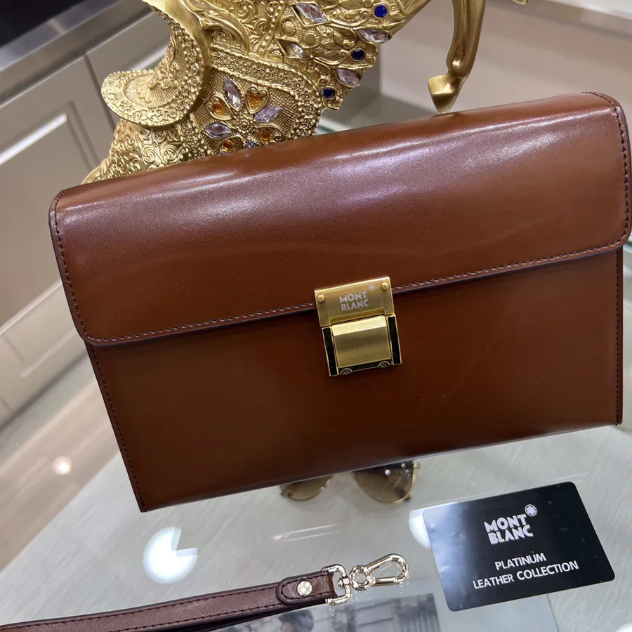 Montblanc International Men's Briefcase Premium Leather & Top Grade Hardware