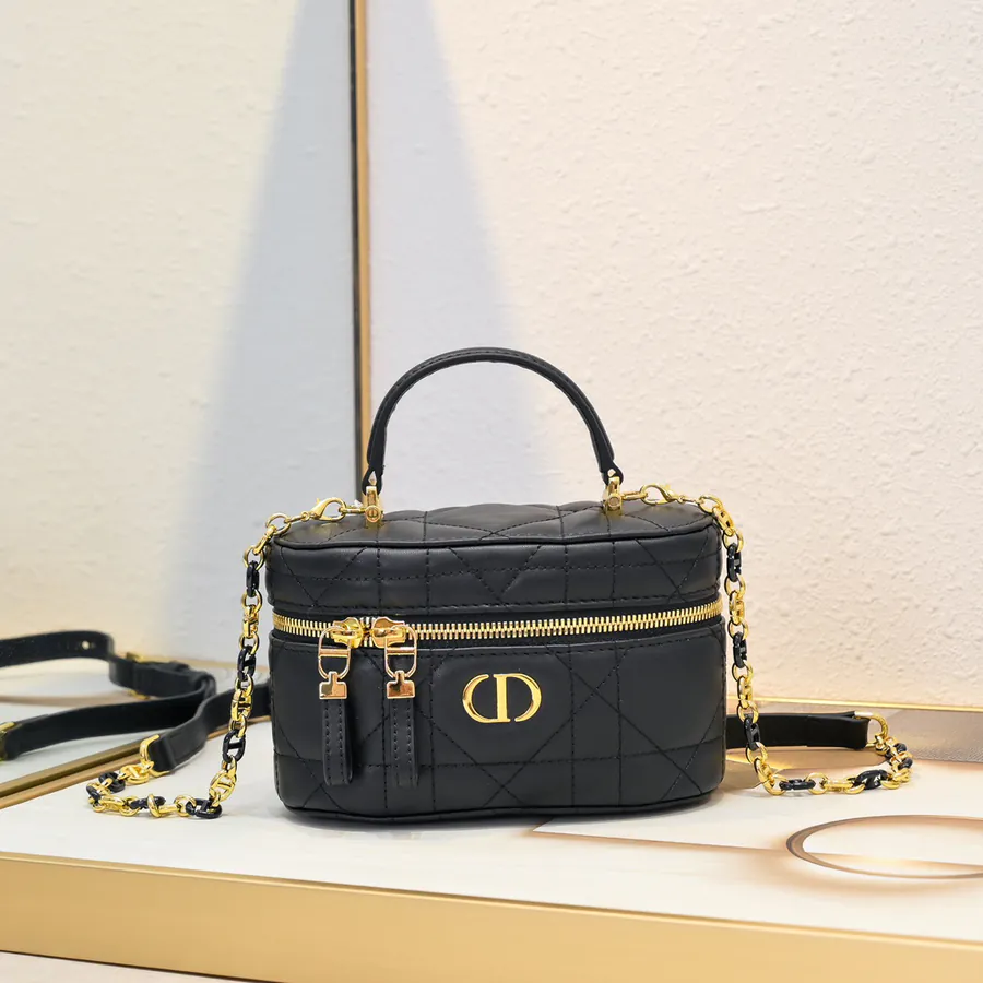 Dior 30 Montaigne Mini Vanity Bag Blue Oblique Print