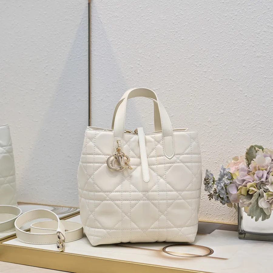 Toujours Vertical Large Bucket Bag with Grained Calfskin