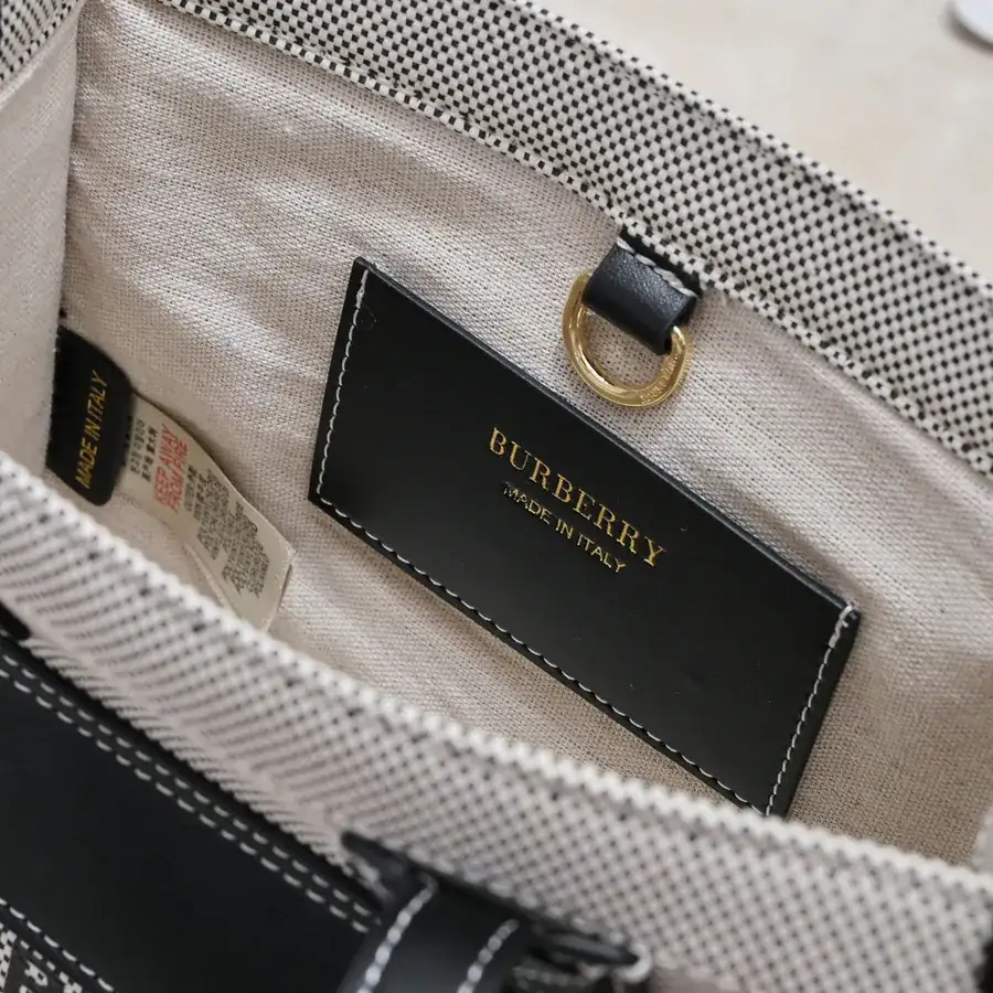 B House Freya Tote Bag Grained Calfskin & Canvas