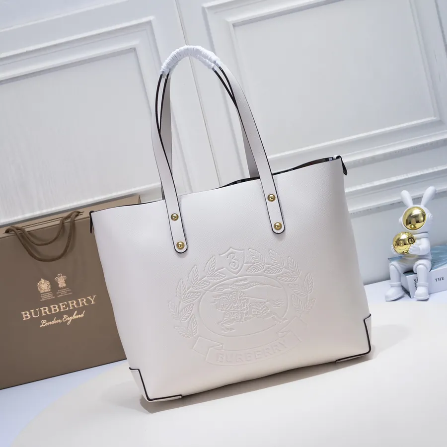 B Brand Vintage Tote Bag with Embossed Logo