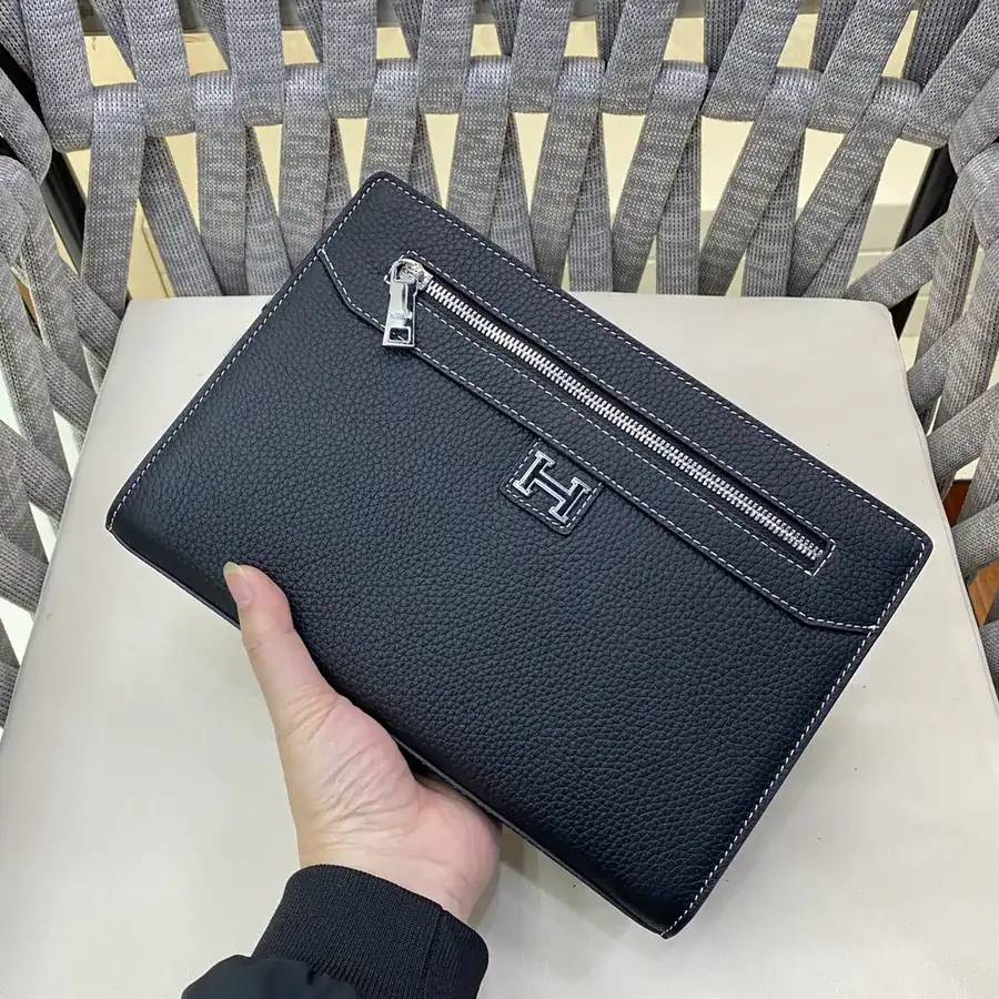 H House Casual Essential Handbag Premium Leather, Black, Blue, Terracotta