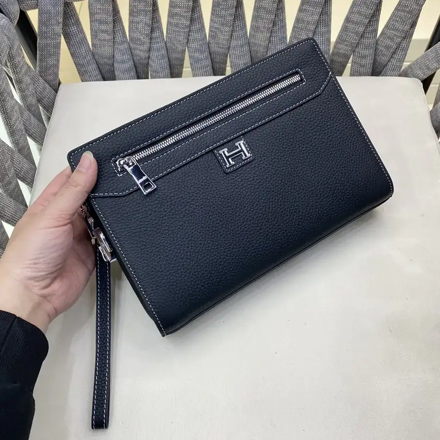 H House Casual Essential Handbag Premium Leather, Black, Blue, Terracotta
