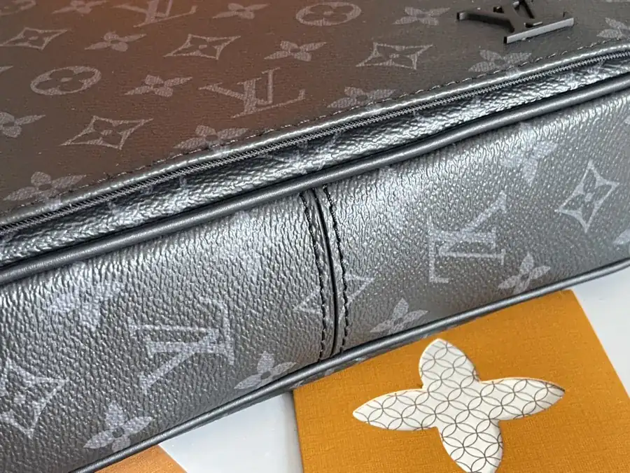 District Mini Messenger Bag with Grained Calfskin and Adjustable Strap