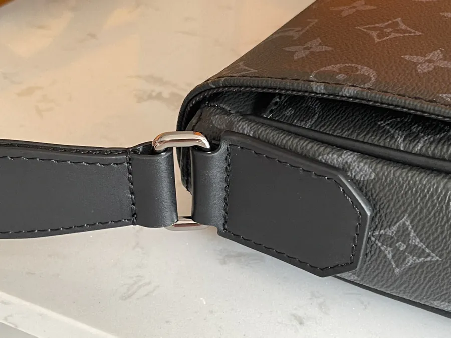 District Mini Messenger Bag with Grained Calfskin and Adjustable Strap