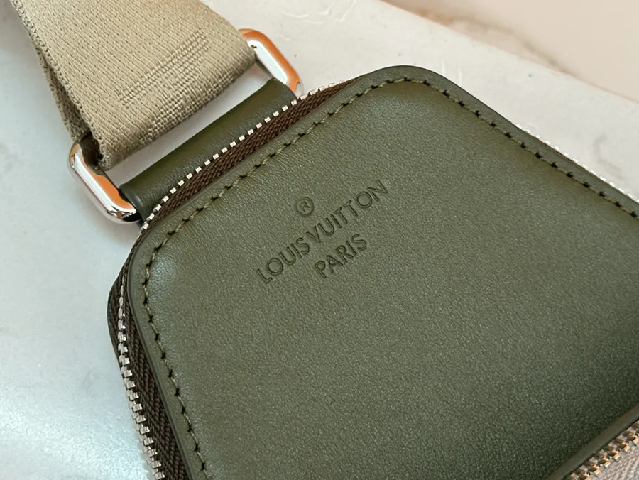 Avenue Shoulder Bag Monogram Macassar Canvas and Leather Trim