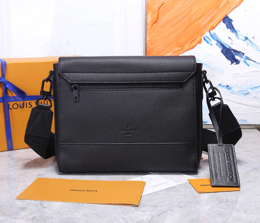 AEROGRAM Black Mail Bag with Minimalist Design