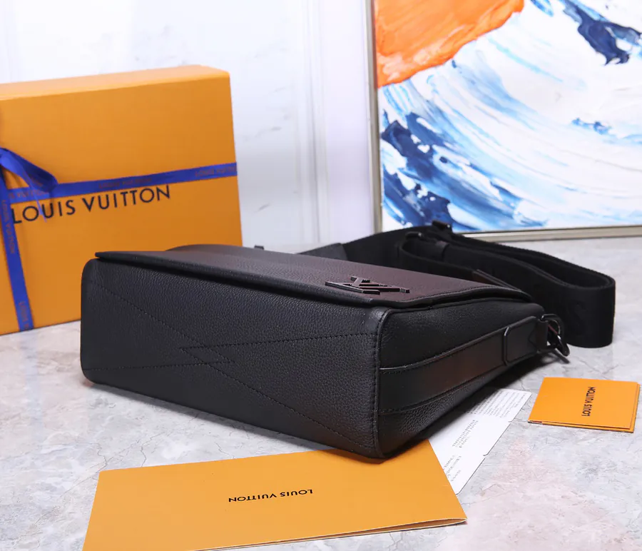 AEROGRAM Black Mail Bag with Minimalist Design