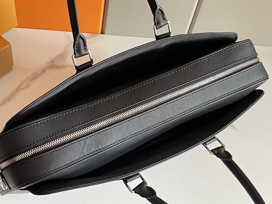 Dandy Briefcase in Black Grained Calfskin
