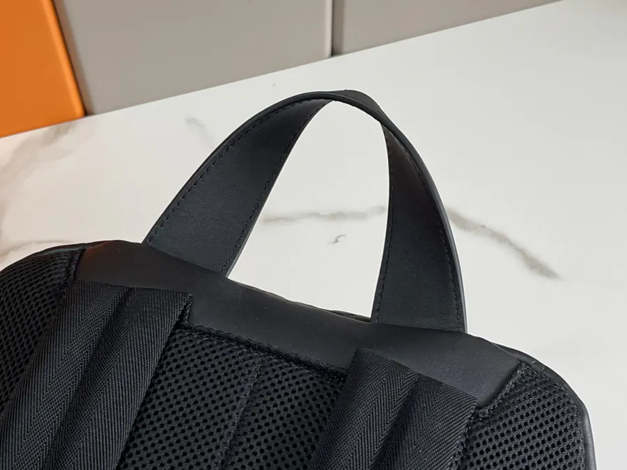 Montegrappa Racing Backpack in Black Grained Calfskin