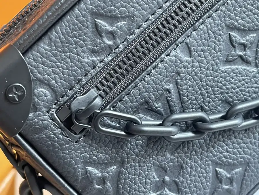 Louis Vuitton Mini Trunk Handbag with Taurillon Leather and Chain Details