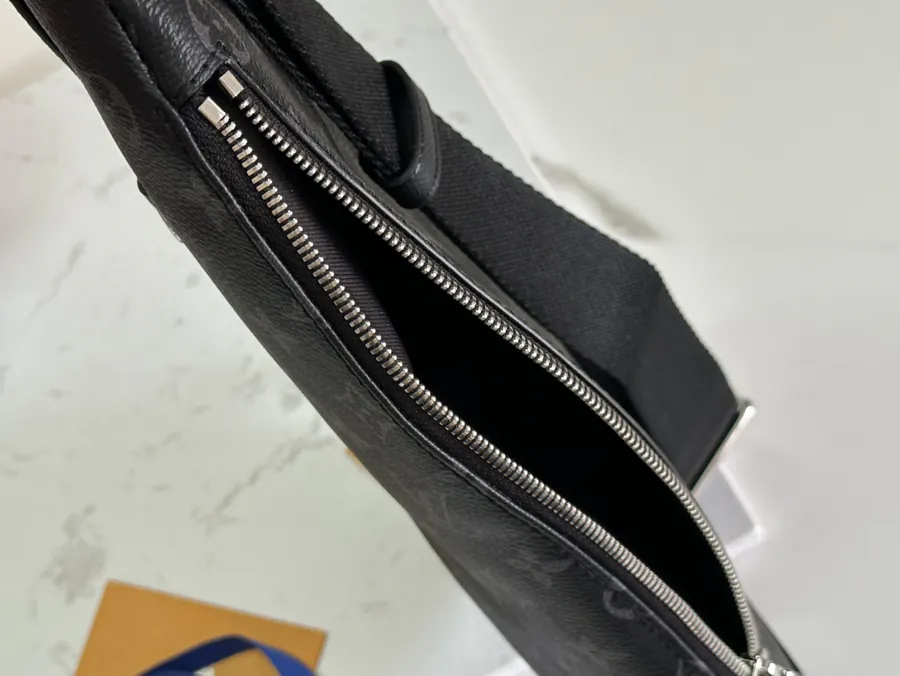 Duo Shoulder Bag with Monogram Canvas and Taïga Calfskin