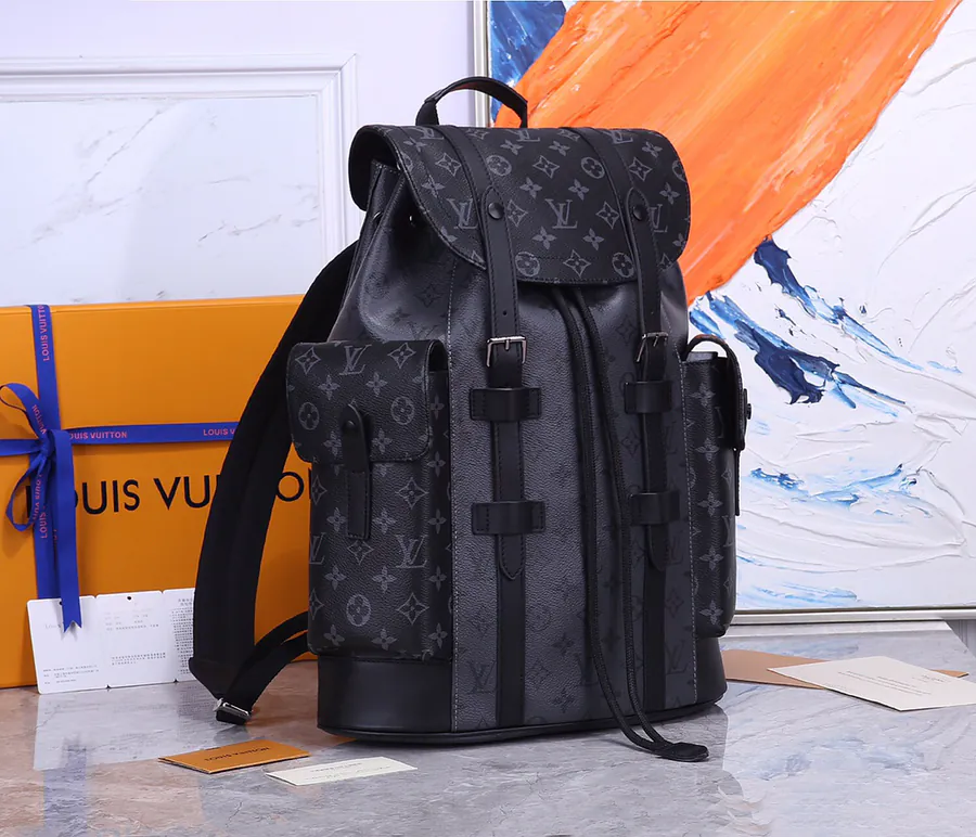 Christopher Small Backpack Monogram Eclipse Canvas & Reverse Canvas