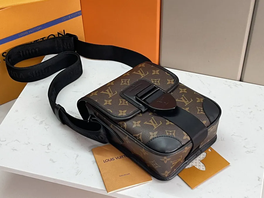 Original Archy Mini Messenger Bag with Leather Trim and Monogram Macassar Canvas