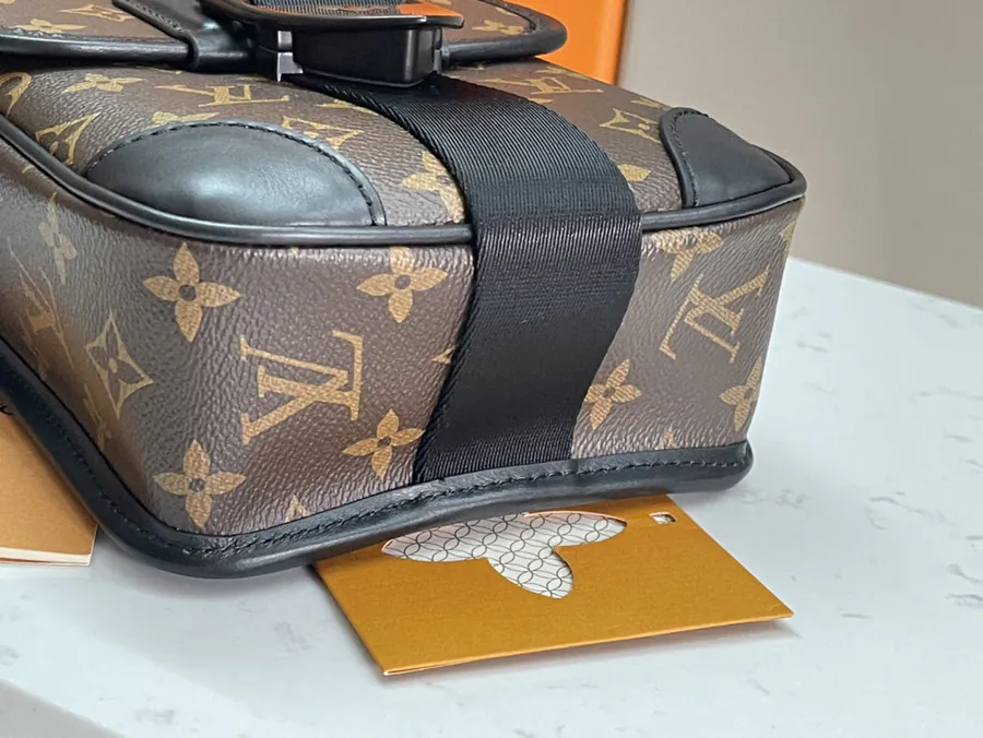 Original Archy Mini Messenger Bag with Leather Trim and Monogram Macassar Canvas