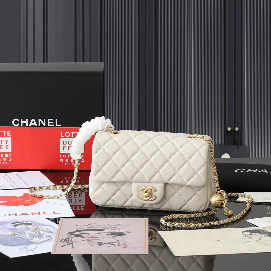 Chane Bucket Bag with Metal Ball Handle