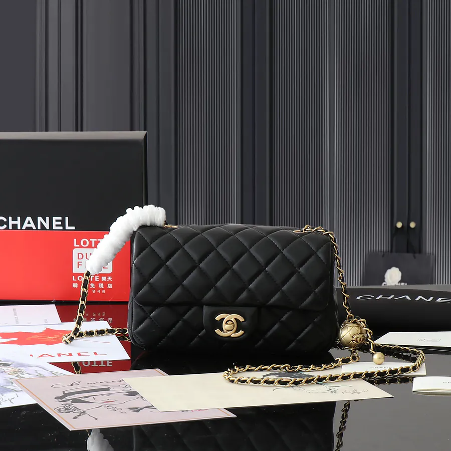 Chane Bucket Bag with Metal Ball Handle