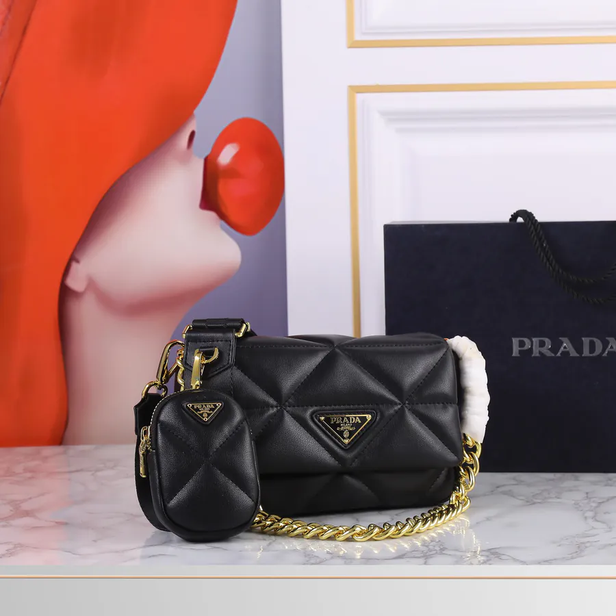 P Family New Arrival Grained Leather Crossbody Tote