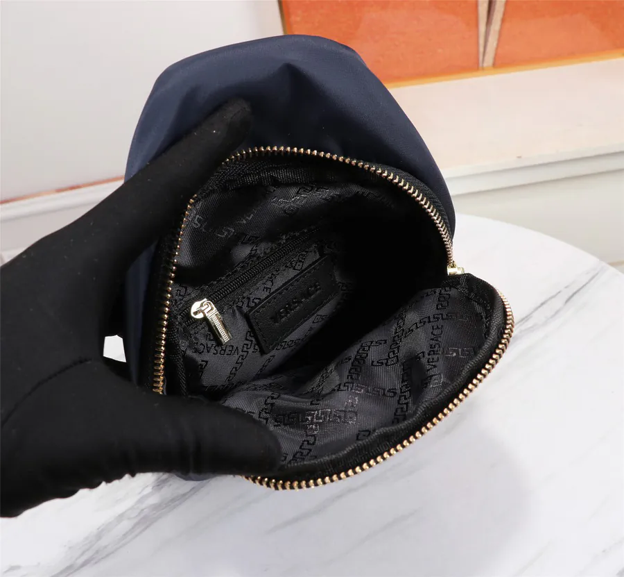 Versace Raincoat Nylon Bucket Bag with Single Zip