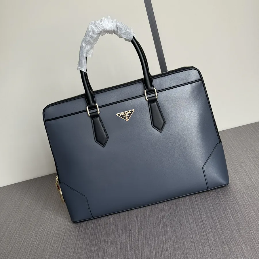 Prada Premium Grained Calfskin Briefcase
