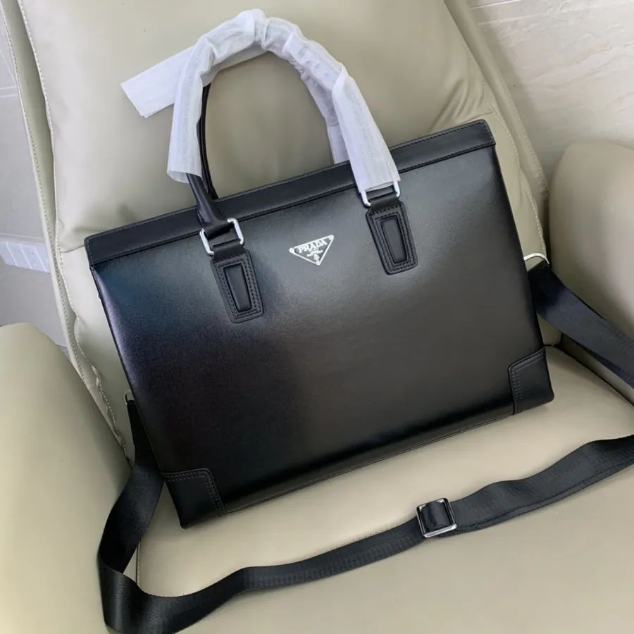 Prada Briefcase with Premium Leather and Unique Design