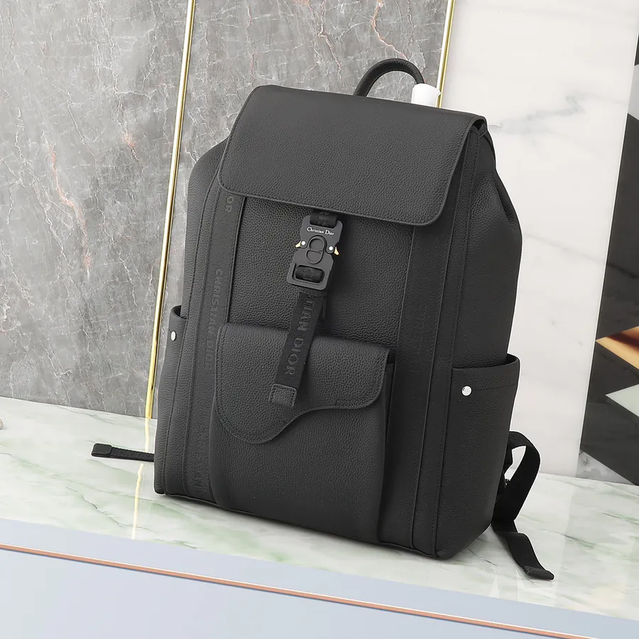Oblique Men's Backpack Black Full Leather