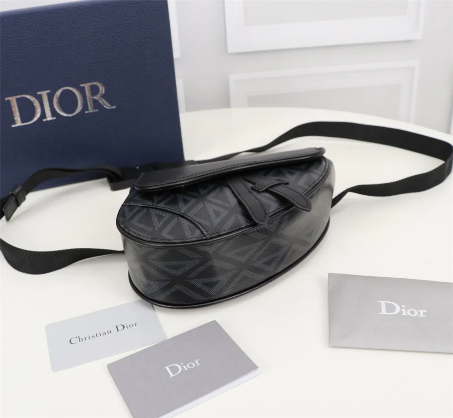 Marc Bohan Diamond Satchel Black Smooth Leather