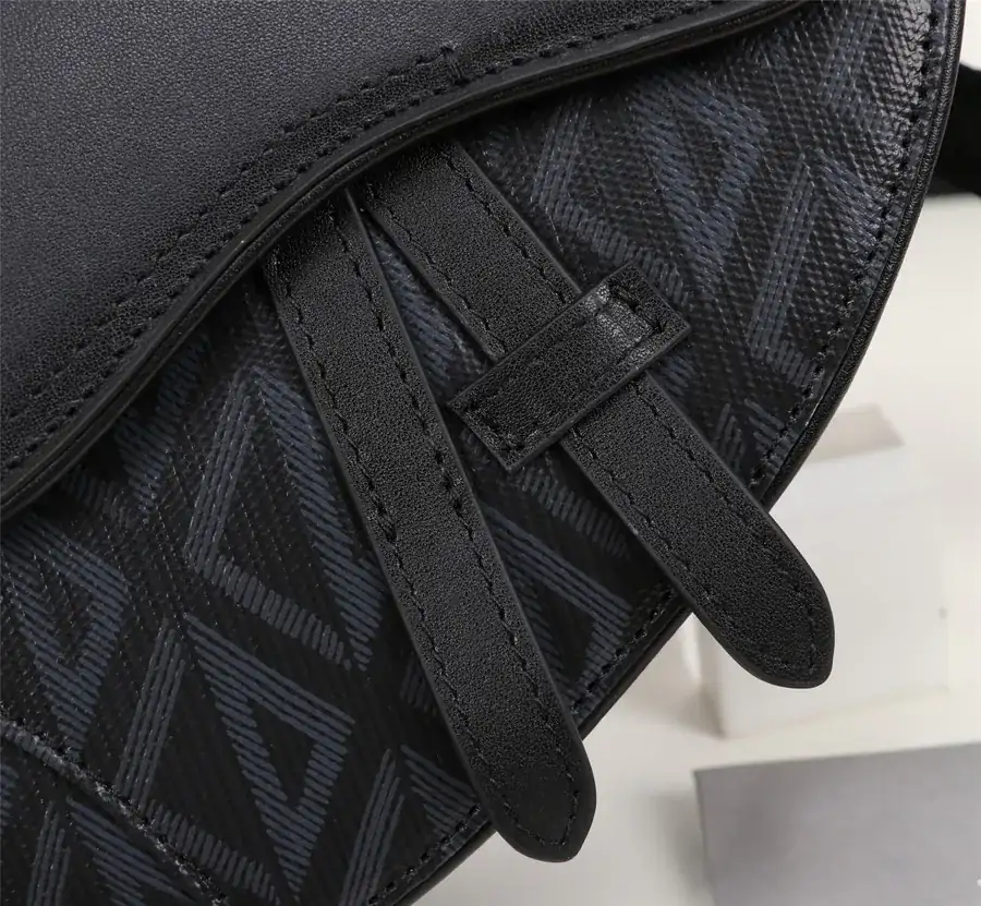 Marc Bohan Diamond Satchel Black Smooth Leather