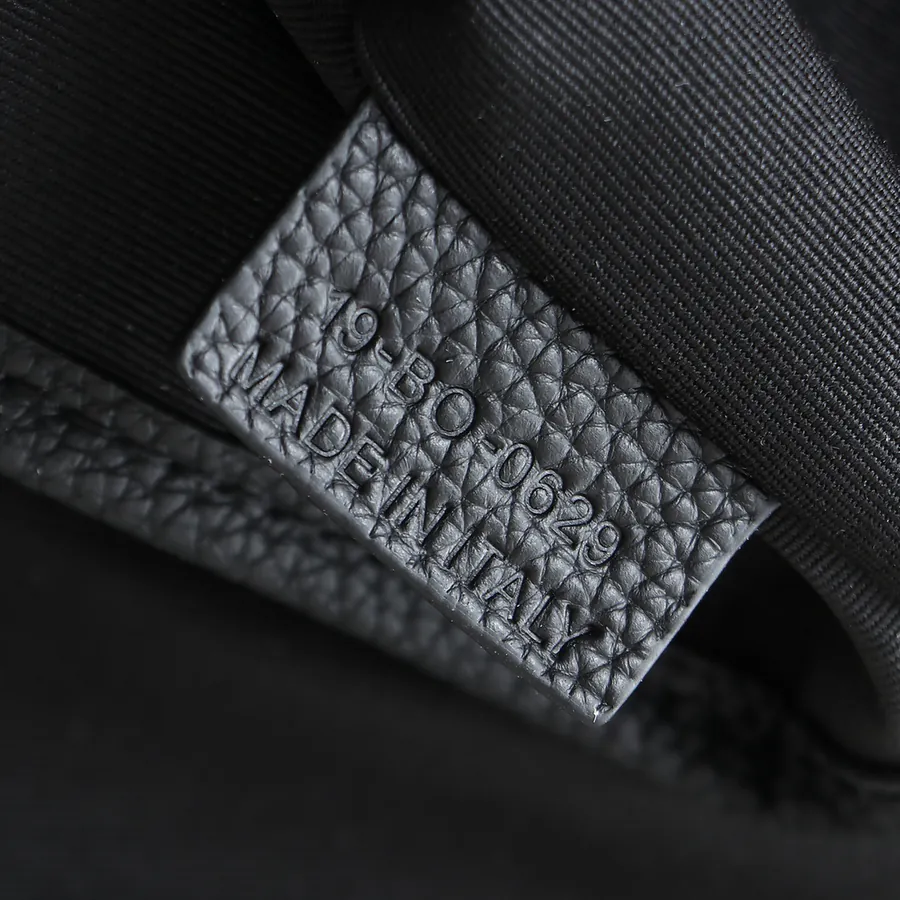 Hit The Road Flip Top Backpack Black Grained Calfskin and Oblique Print Fabric