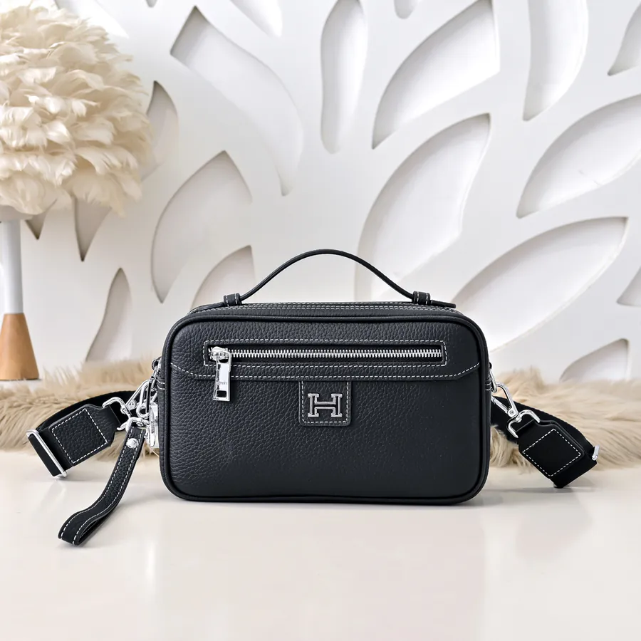 Hermes Men's Crossbody Bag Premium Calfskin, Elegant Hardware