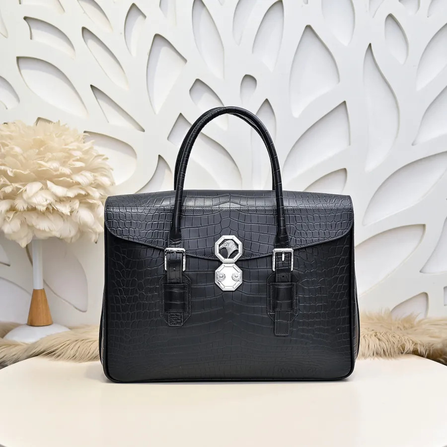 Stefano Ricci Men's Latest Briefcase Premium Leather, Elegant Hardware