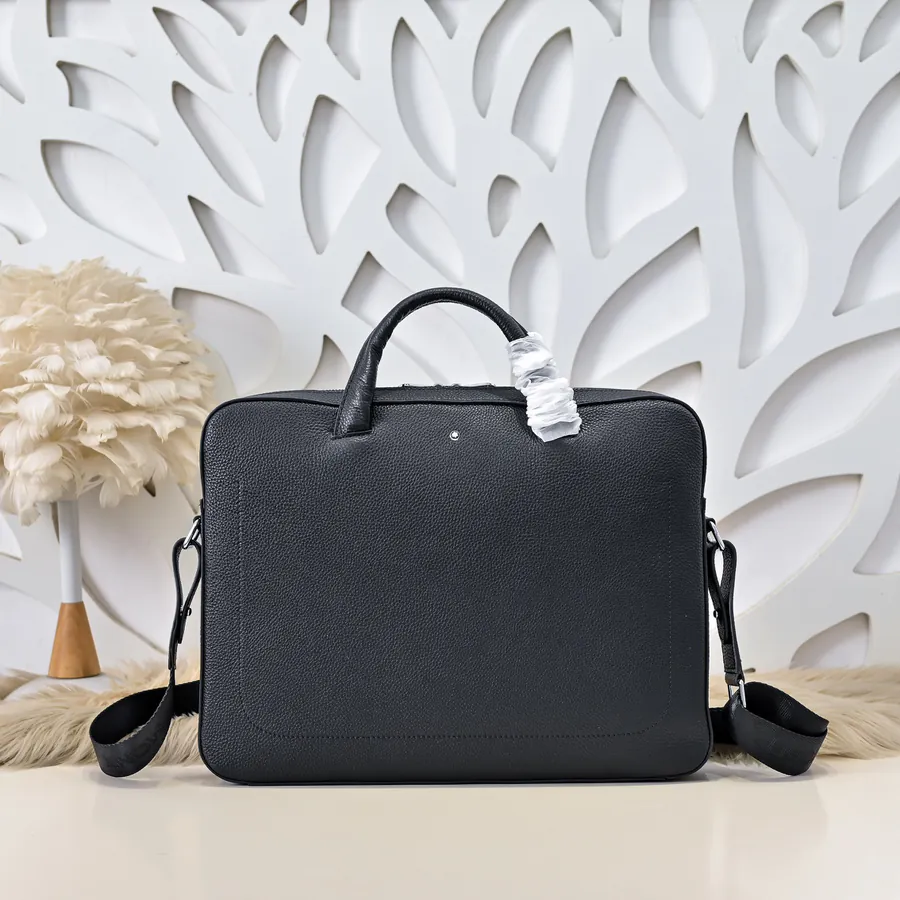 MONT BLANC Men's Briefcase Premium Leather, Sleek Design