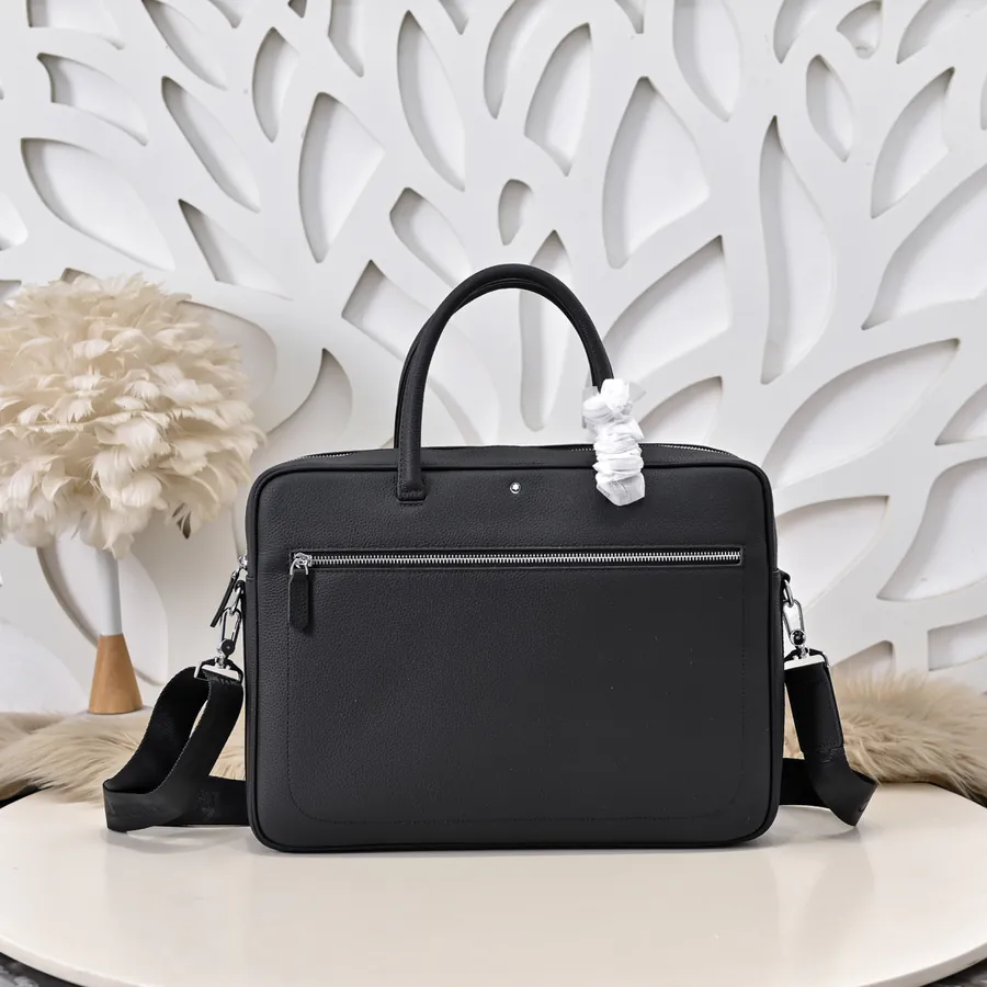 MONT BLANC Men's Briefcase Premium Leather, Elegant Design